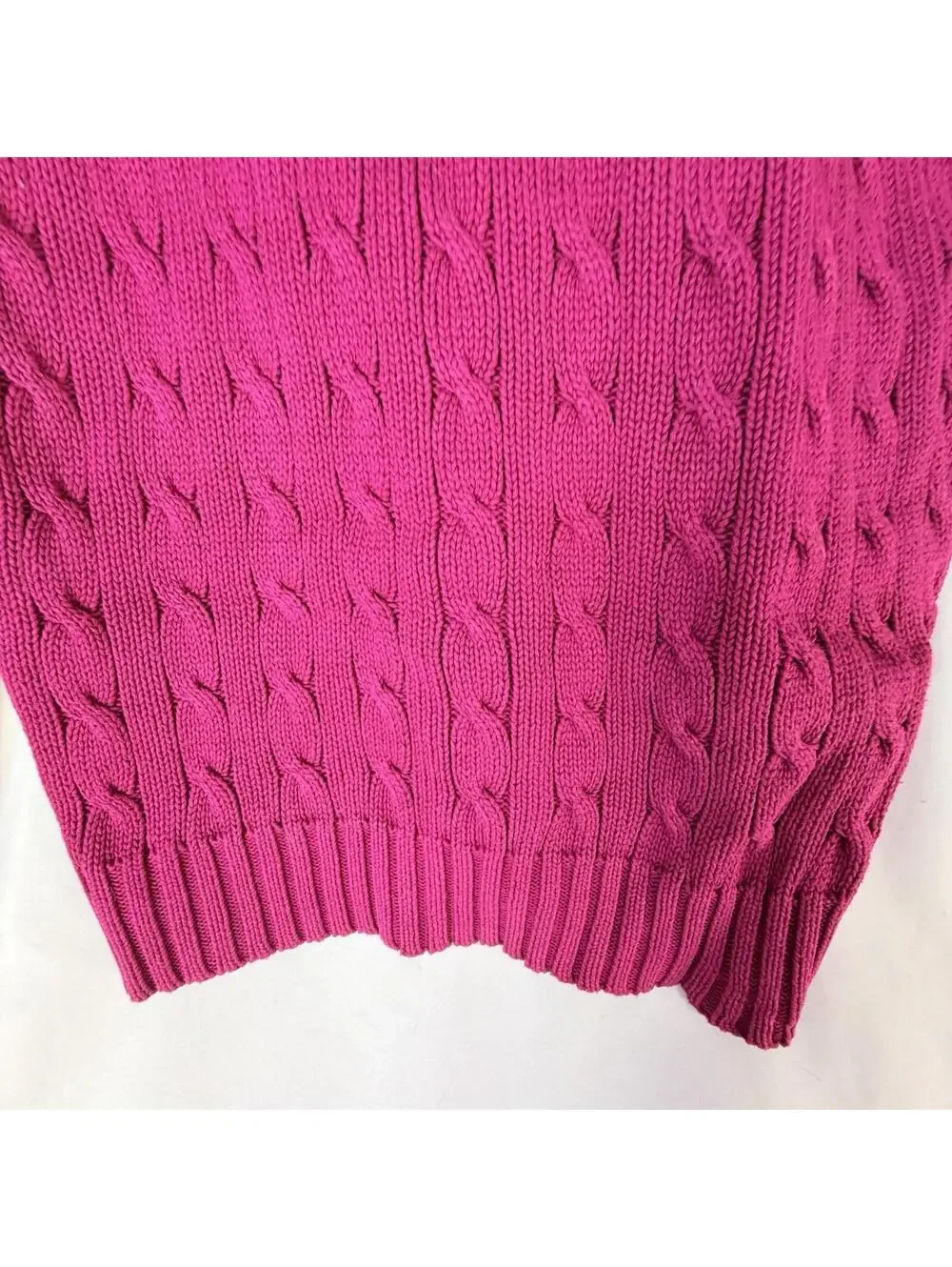 90's Ralph Lauren Sport Logo Cable Knit Sweater Jumper Women's Size XL